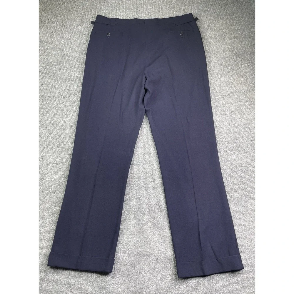 Ralph Lauren Purple Label Dress Pants Mens‎ 38 Navy Blue Wool Pleated Cuffed